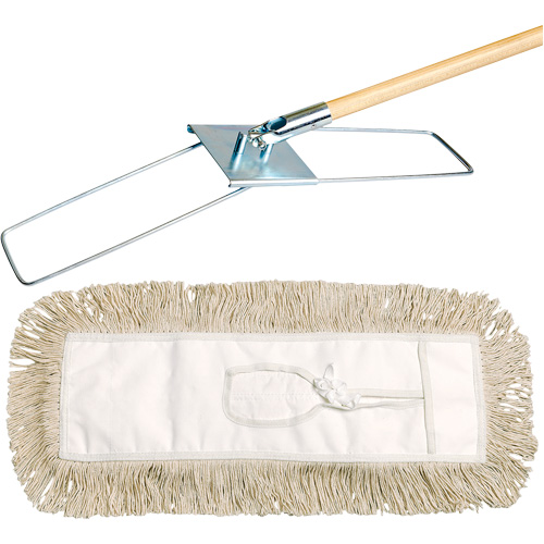 Syst&egrave;me de vadrouille &agrave; &eacute;pousseter Break-Ezy, Style &agrave; attacher, Coton, 48" lo x 3-1/2" la Trail Hammer and Bolt