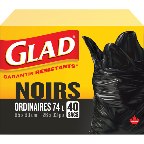 Sacs &agrave; ordures 74 L, R&eacute;gulier, 26" la x 33" lo, Noir Trail Hammer and Bolt