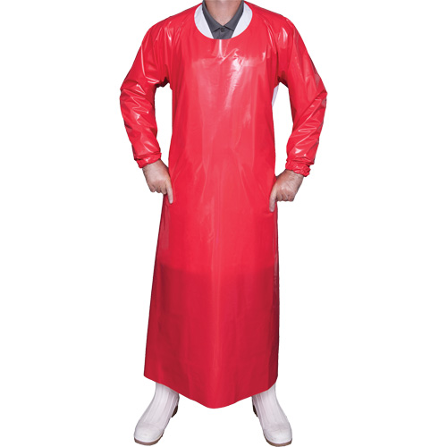 Top Dog 6 Mil. Gown, Large, Red, Polyurethane Trail Hammer and Bolt