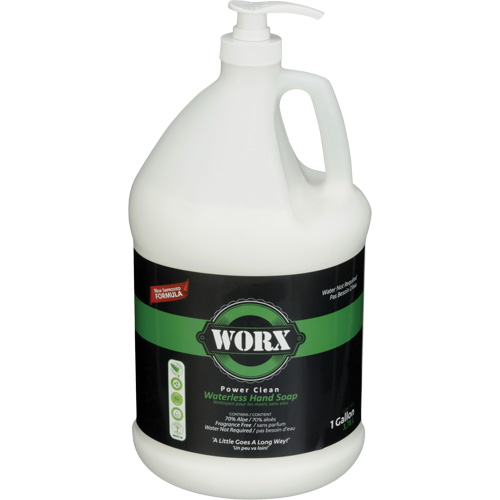 Power Clean Waterless Hand Soap, Liquid, 3.78 L, Unscented Trail Hammer and Bolt