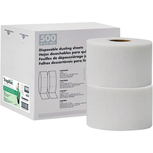 TrapEze&reg; Double Roll Disposable Dusting Sheets, Polyester, White Trail Hammer and Bolt