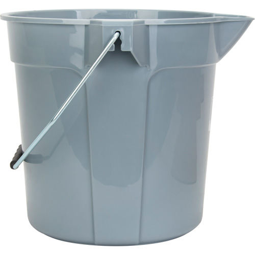 Round Bucket with Pouring Spout, 2.64 US Gal. (10.57 qt.) Capacity, Grey Trail Hammer and Bolt