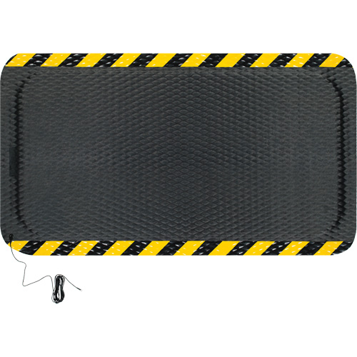 Hog Heaven Electrically Conductive Mat Kit, 3' W x 5' L, 7/8" Thickness, Black/Yellow, Nitrile Trail Hammer and Bolt