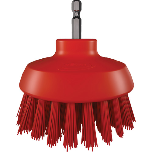 HyDrive Round Drill Brush, Extra Stiff Bristles, 3-1/10" Long, Red Trail Hammer and Bolt