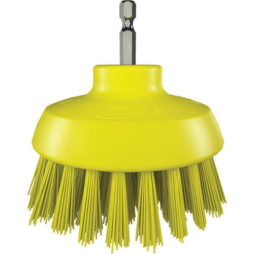 HyDrive Round Drill Brush, Extra Stiff Bristles, 3-1/10" Long, Yellow Trail Hammer and Bolt