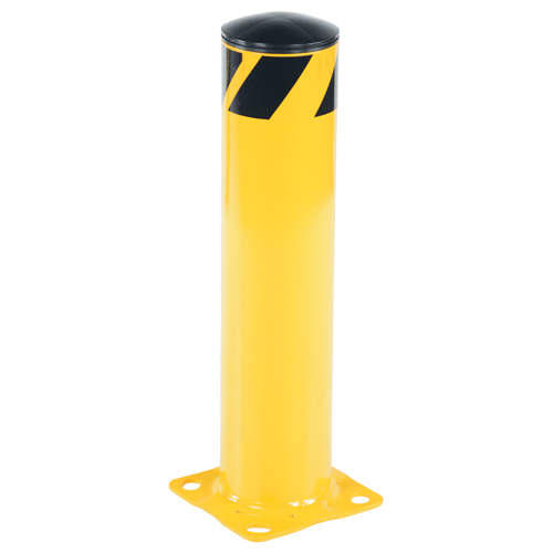 Safety Bollard, Steel, 24" H x 5-1/2" W, Yellow Trail Hammer and Bolt