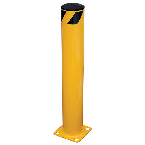 Safety Bollard, Steel, 36" H x 5.5" W, Yellow Trail Hammer and Bolt