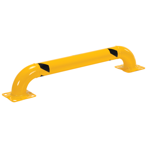 Low Profile Rack Guards, 4' W x 0.75' H, Yellow Trail Hammer and Bolt