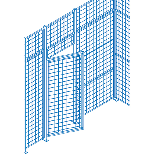 Composantes pour partitions & cloisons grillag&eacute;es - Portes battantes, 4' la x 7' h Trail Hammer and Bolt