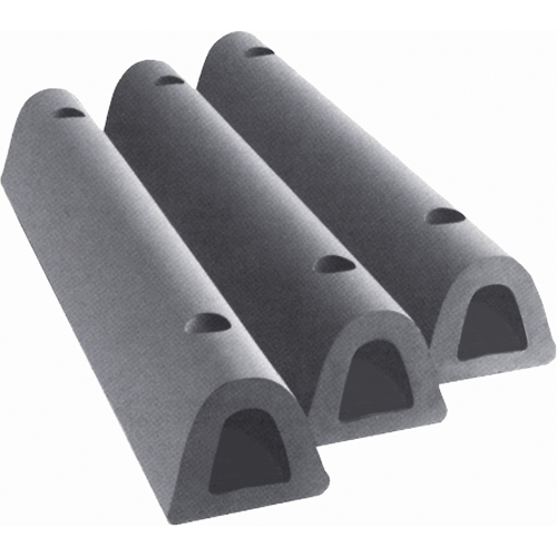 Extruded Rubber Dock Fenders, Rubber, 4-1/2" W x 12" L x 3-3/4" D Trail Hammer and Bolt