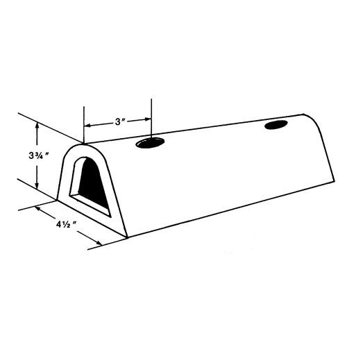 Extruded Rubber Dock Fenders, Rubber, 4-1/2" W x 12" L x 3-3/4" D Trail Hammer and Bolt