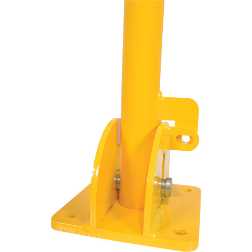 Fold-Down Bollards, Steel, 42" H x 1-3/4" W, Yellow Trail Hammer and Bolt