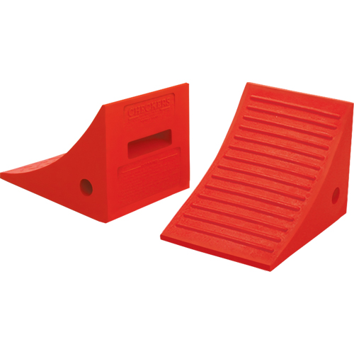 Cales-roue pour usage g&eacute;n&eacute;ral, Polyur&eacute;thane, Orange, 8" la x 11-1/4" p x 8-1/4" h Trail Hammer and Bolt