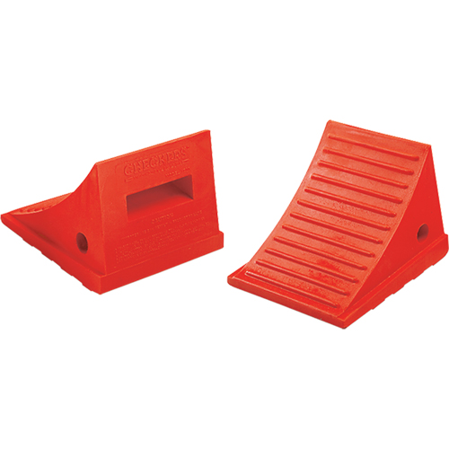 Cales-roue pour usage g&eacute;n&eacute;ral, Polyur&eacute;thane, Orange, 7-1/2" la x 8-1/2" p x 6-1/4" h Trail Hammer and Bolt