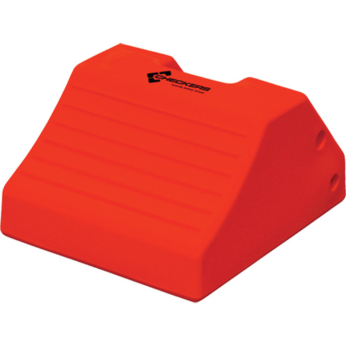 Cales-roue robustes, Polyur&eacute;thane, Jaune s&eacute;curit&eacute;, 15-1/2" la x 17-7/10" p x 10" h Trail Hammer and Bolt