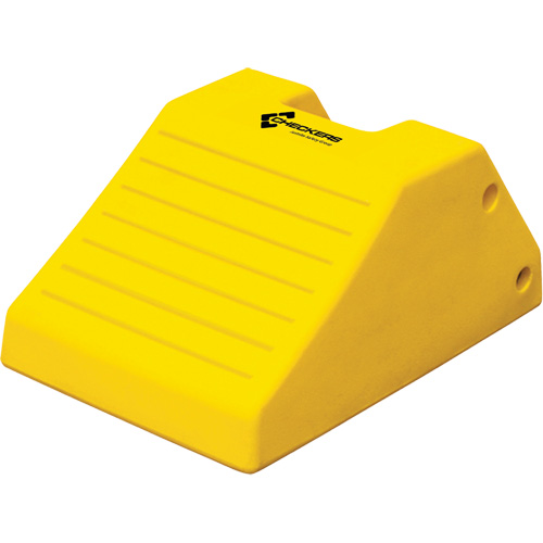 Heavy-Duty Wheel Chocks, Polyurethane, Safety Yellow, 14-9/10" W x 21-9/10" D x 10-3/5" H Trail Hammer and Bolt