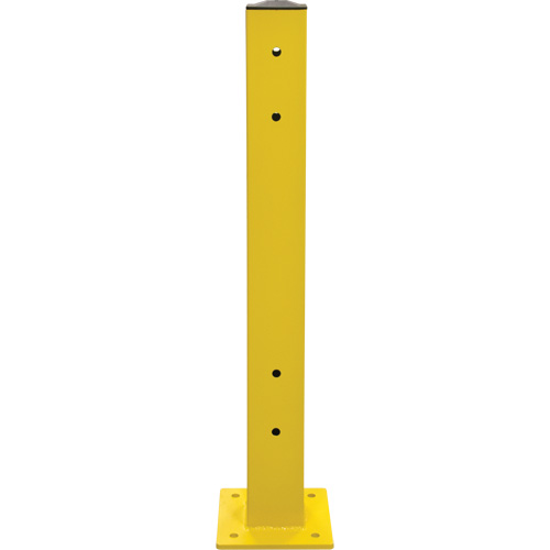 Double Guard Rail Post, Steel, 5" L x 44" H, Safety Yellow Trail Hammer and Bolt