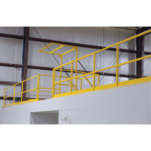 Barri&egrave;re de s&eacute;curit&eacute; pour mezzanine, 68-1/2" lo x 42" ha, 80-1/16" &eacute;lev&eacute;e, Jaune Trail Hammer and Bolt