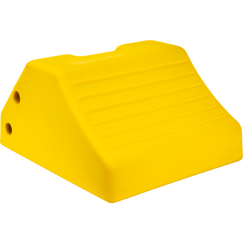 Cale de roue robustes, Ur&eacute;thane, Jaune, 15-1/2" la x 17-7/10" p x 10" h Trail Hammer and Bolt