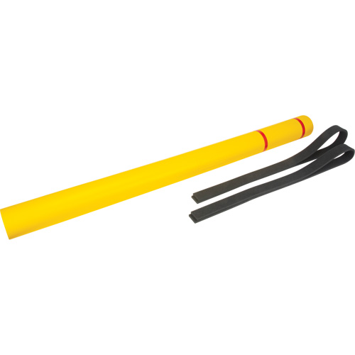 Capuchon en poly&eacute;thyl&egrave;ne pour borne de protection, 4-1/2" dia. x 64" l, Rouge/Jaune Trail Hammer and Bolt
