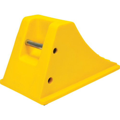 Wheel Chocks with Rubber Tread, Polyurethane, Yellow, 11-1/4" W x 21" D x 12-1/4" H Trail Hammer and Bolt