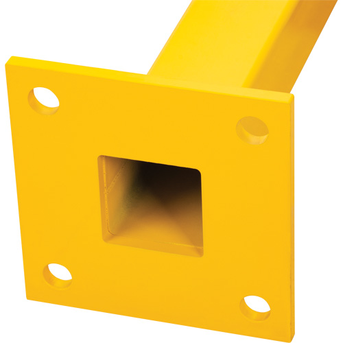 Poteau de coin pour garde-corps l&eacute;gers, Acier, 42" h, Jaune s&eacute;curit&eacute; OSHA Trail Hammer and Bolt
