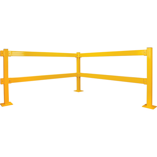 Lift-Out Guard Rail, Steel, 3' L x 4" H, Safety Yellow Trail Hammer and Bolt