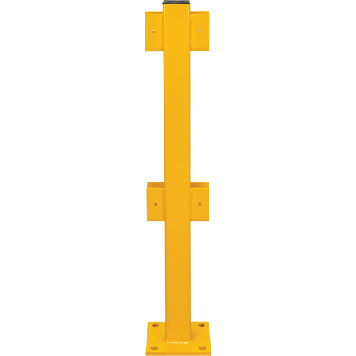 In-Line Post for Light-Duty Guard Rails, Steel, 42" H, Safety Yellow Trail Hammer and Bolt