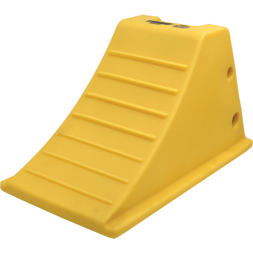 Cale-roue pour &eacute;quipement lourd de 75 tonnes avec crampons en aluminium, Ur&eacute;thane, Jaune Trail Hammer and Bolt