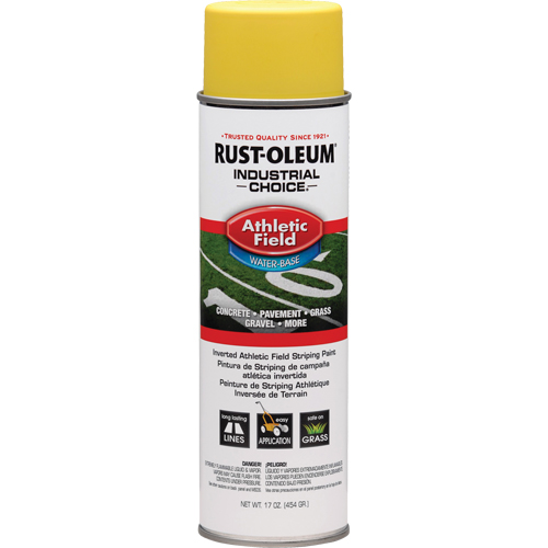 Peinture pour traçage de ligne pour terrain de gymnastique Industrial Choice AF1600, Jaune, 17 oz, Canette a&eacute;rosol Trail Hammer and Bolt