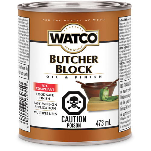 Watco&reg; Butcher Block Oil & Finish, 473 ml, Clear, Transparent Trail Hammer and Bolt