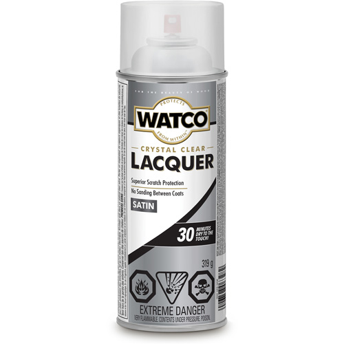 Watco&reg; Lacquer Wood Finish, 319 g, Clear, Satin Trail Hammer and Bolt