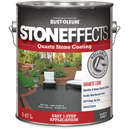 Rev&ecirc;tement &agrave; base de pierre de quartz Stoneffects, 3,78 L, &agrave; l'eau, Textur&eacute;, Gris Trail Hammer and Bolt