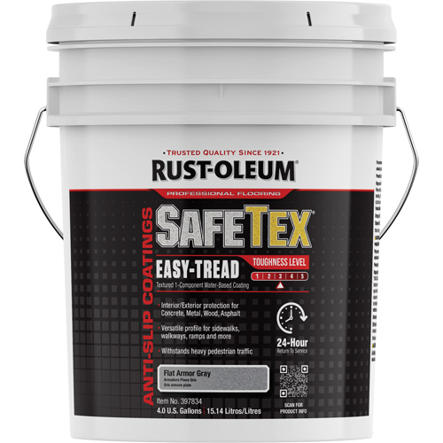 Rev&ecirc;tement d'acrylique SafeTex Easy-Tread, 4 gal., &agrave; l'eau, Fini mat profond/Textur&eacute;, Gris Trail Hammer and Bolt