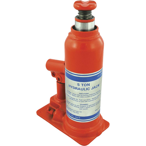 JHJ-5 Super Heavy-Duty Bottle Jack, 5 Ton(s), 15-3/8" Raised Height Trail Hammer and Bolt