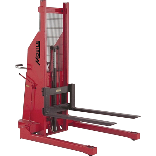Hydraulic Stacker, Electric Operated, 1500 lbs. Capacity, 80" Max Lift Trail Hammer and Bolt