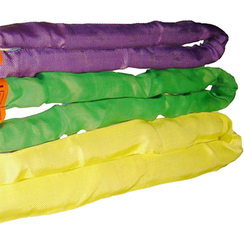 Round Slings, Yellow, 2" W x 6' L, 9000 lbs. Vertical Load Trail Hammer and Bolt