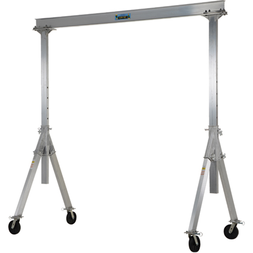Adjustable Aluminum Gantry Crane, 8' L, 2000 lbs. (1 tons) Capacity Trail Hammer and Bolt