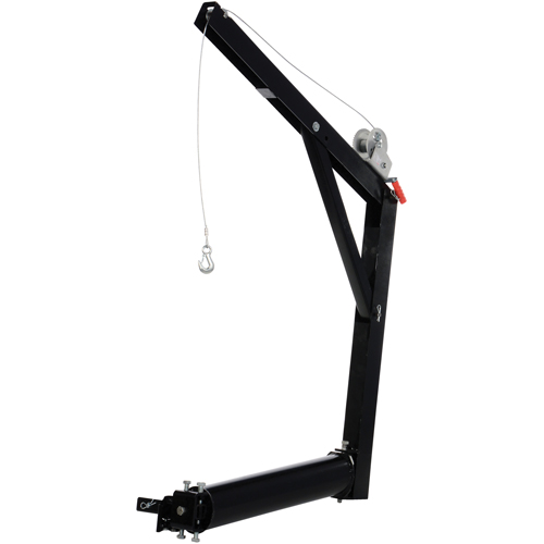 Hitch Mounted Truck Jib Crane, 600 lbs. (0.3 tons) Capacity, 84-5/8" Max. Clearance Trail Hammer and Bolt