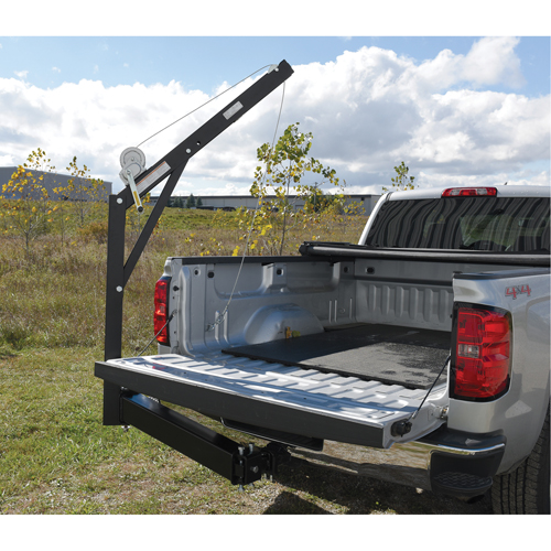 Hitch Mounted Truck Jib Crane, 600 lbs. (0.3 tons) Capacity, 84-5/8" Max. Clearance Trail Hammer and Bolt