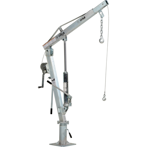 Winch Operated Truck Jib Crane, 500 lbs. (0.25 tons) Capacity, 99" Max. Clearance Trail Hammer and Bolt
