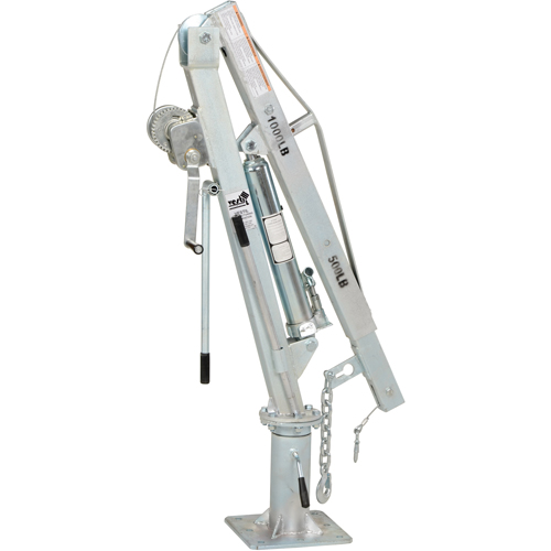 Winch Operated Truck Jib Crane, 500 lbs. (0.25 tons) Capacity, 99" Max. Clearance Trail Hammer and Bolt
