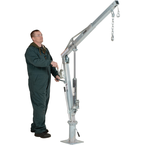 Winch Operated Truck Jib Crane, 500 lbs. (0.25 tons) Capacity, 99" Max. Clearance Trail Hammer and Bolt
