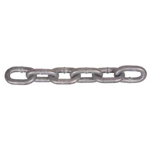 Hot-Dipped Galvanized Chains, Carbon Steel, 3/4" x 100' (30.4 m) L, Grade 30, 10600 lbs. (5.3 tons) Load Capacity Trail Hammer and Bolt