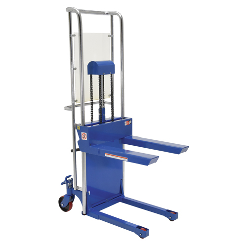 Hefti-Lift Load Stacker, Foot Pump Operated, 880 lbs. Capacity, 59" Max Lift Trail Hammer and Bolt