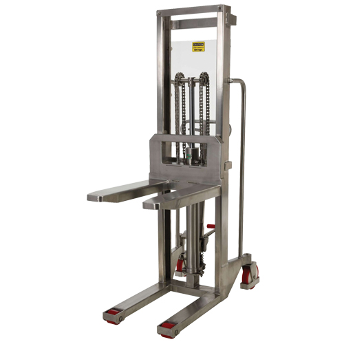 Hefti-Lift Load Stacker, Foot Pump Operated, 880 lbs. Capacity, 59" Max Lift Trail Hammer and Bolt