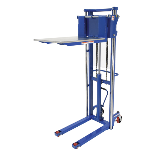 Hefti-Lift Load Stacker, Foot Pump Operated, 1500 lbs. Capacity, 63" Max Lift Trail Hammer and Bolt