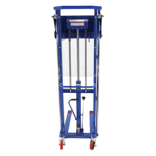 Hefti-Lift Load Stacker, Foot Pump Operated, 1500 lbs. Capacity, 63" Max Lift Trail Hammer and Bolt