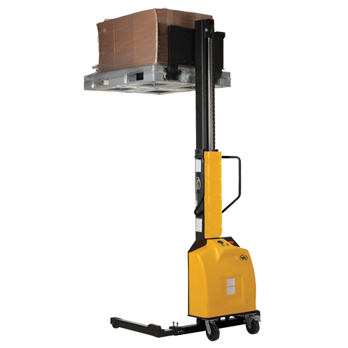 Narrow Mast Powered Lift Stacker, Electric Operated, 1500 lbs. Capacity, 98" Max Lift Trail Hammer and Bolt