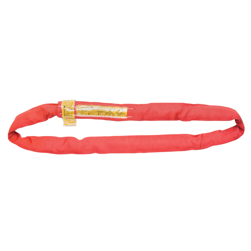 Polyester Round Sling, Red, 3" W x 8' L, 14000 lbs. Vertical Load Trail Hammer and Bolt